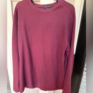 Banana Republic Men's Thermal CrewneckTee - Burgundy